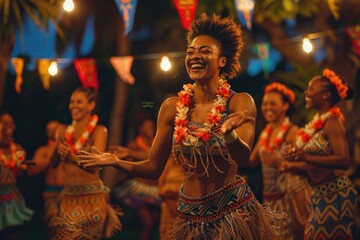 Joyful celebration: people celebrating and having fun on Fiji independence day, enjoying festivities, cultural traditions, unity, reflecting national pride and spirit of freedom in vibrant activities.
