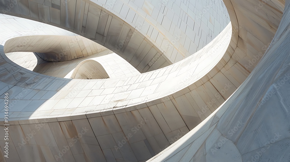 Poster abstract modern architecture with curved lines