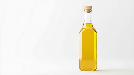 Bottle of cooking oil with cork cap isolated on white background Clipping path : Generative AI