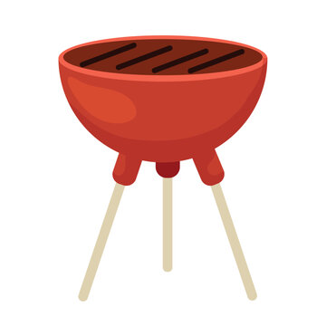 red grill with wooden legs clip art preview