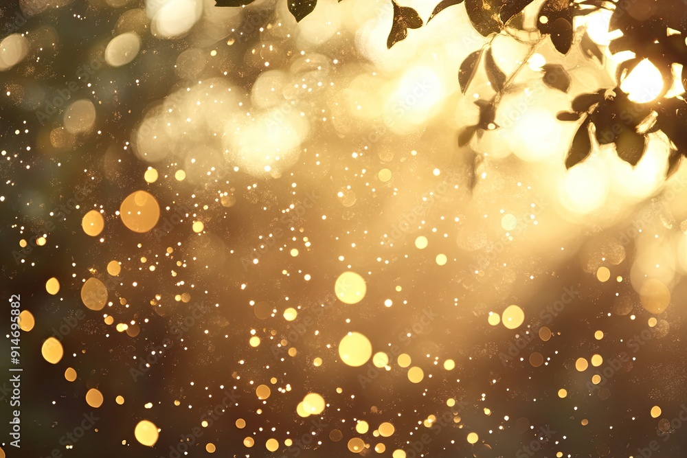 Poster abstract golden bokeh background. perfect for adding a warm and festive feel to your designs.