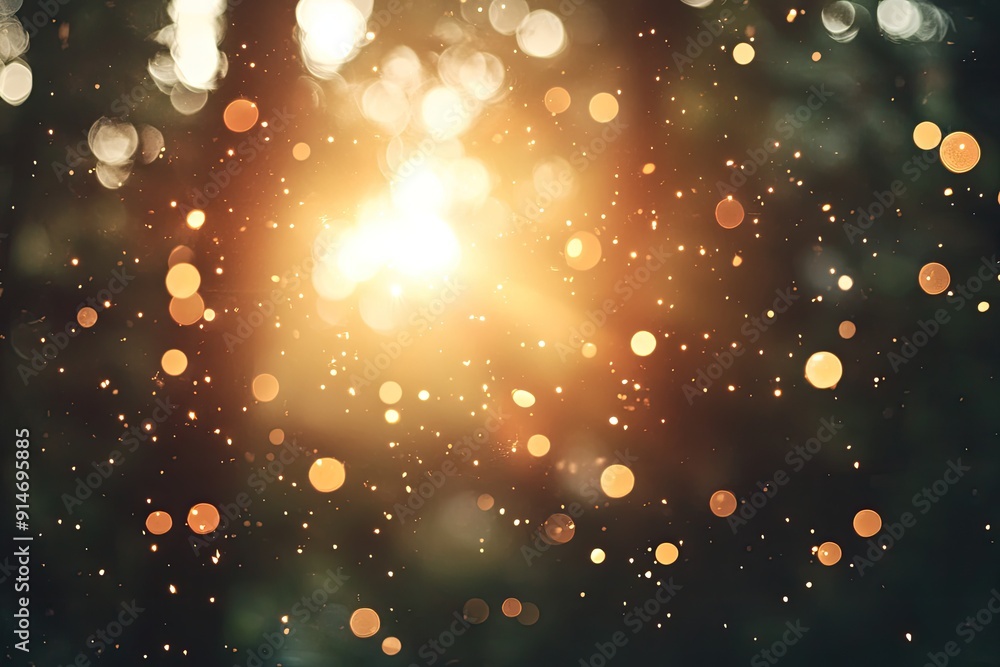 Poster Abstract background with bokeh lights. Perfect for adding a warm and festive feel to your projects.
