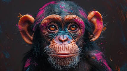 gorilla graffiti, abstract background, wallpaper, animals