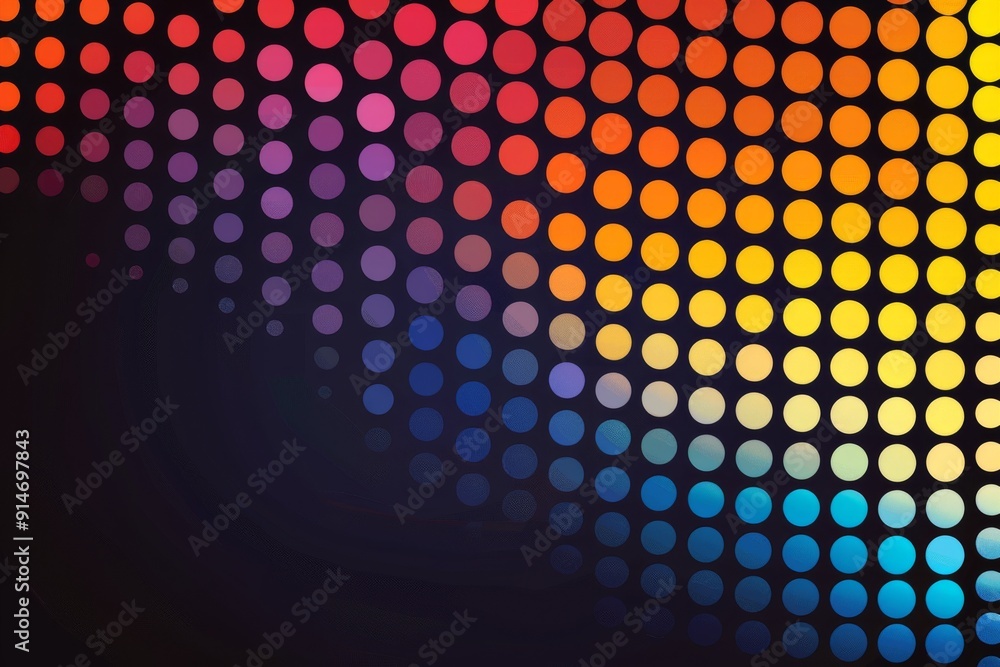Poster multicolored led display: vibrant technology and design elements