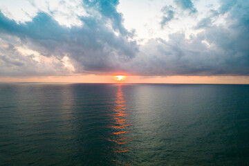 Aerial view of beach in the morning