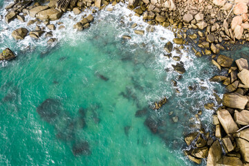 Aerial view of beach in the morning