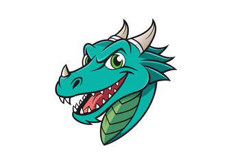 dragon head silhouette vector illustration 