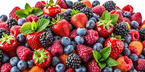 A delicious mix of assorted fresh berries , berries, mix, assortment, fruit, healthy, vibrant, colorful, close-up