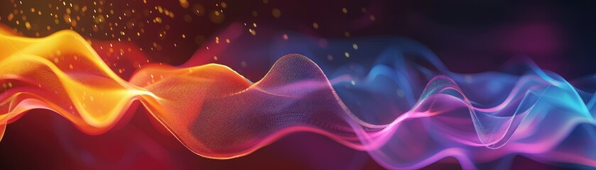 Fototapeta premium Abstract background with flowing colors. Orange, blue and purple smoke. Perfect for digital design.