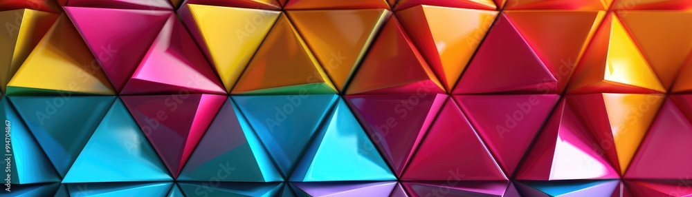 Poster abstract colorful triangular pattern background.