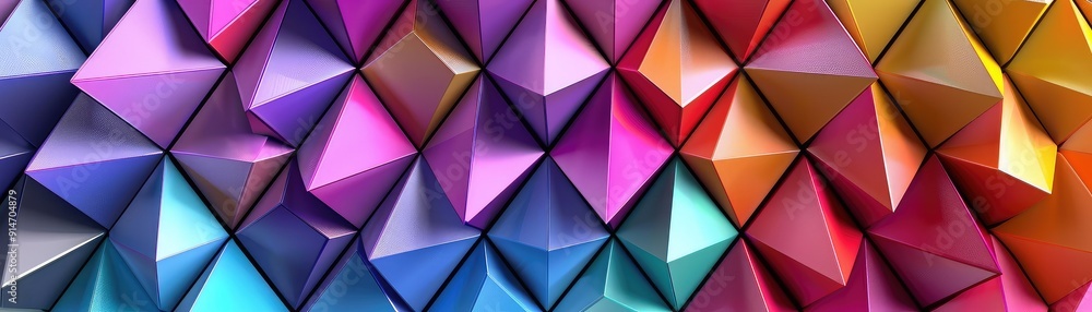 Poster abstract pattern of colorful geometric shapes.
