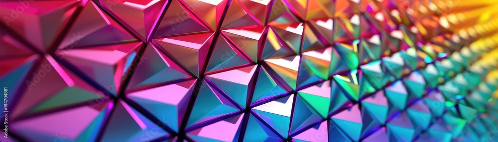 Aufkleber abstract pattern of colorful triangular shapes.