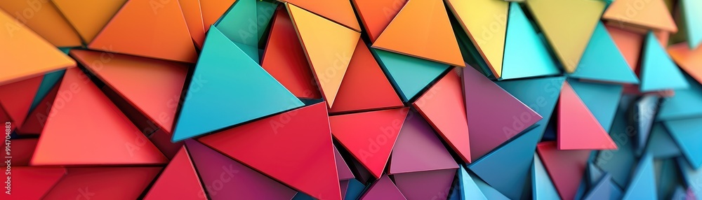 Aufkleber abstract colorful triangle pattern background.