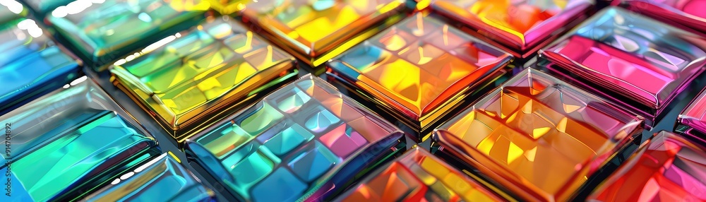 Poster abstract colorful pattern of squares.