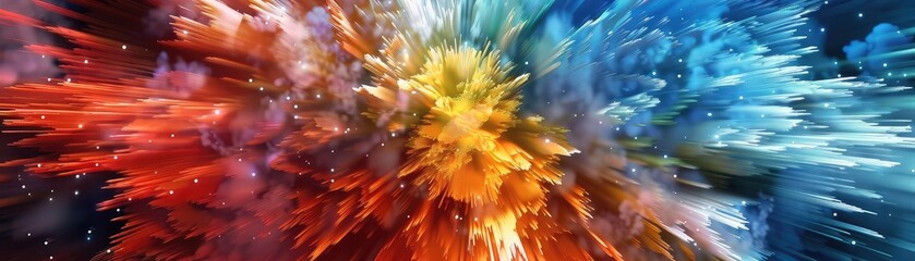 Fototapeta premium Abstract colorful paint explosion background.