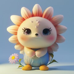 Cute Flower Creature with Adorable Facial Features