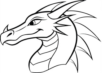dragon head silhouette vector illustration 