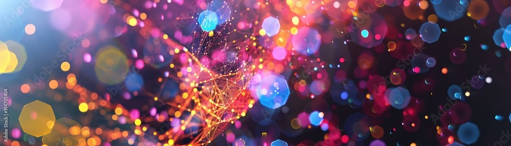 Aufkleber abstract background with colorful bokeh lights.