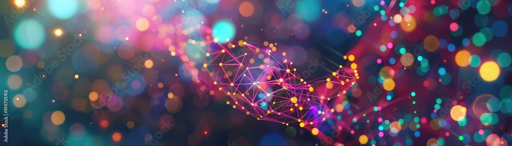 Aufkleber abstract background with colorful bokeh lights.
