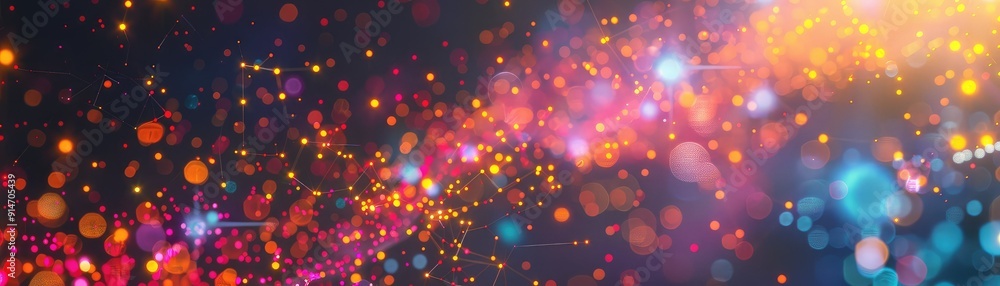 Aufkleber abstract background with colorful bokeh lights.