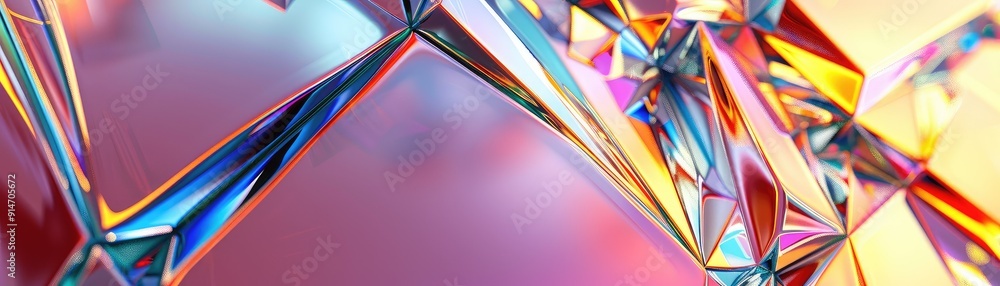 Aufkleber abstract geometric background with vibrant colors and sharp angles.