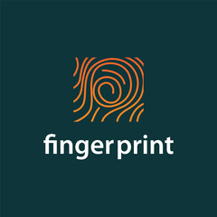 Premium Fingerprint Logo, Human Identity Design Simple Line Model Template Illustration