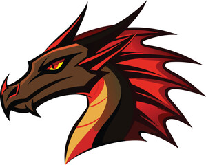 dragon head silhouette vector illustration 