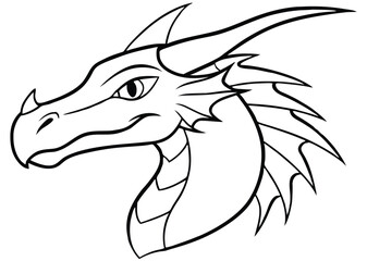 dragon head silhouette vector illustration 