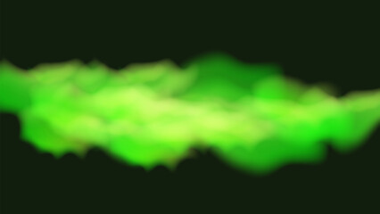 Smoke Vapor cloud overlay effect Realistic vector. Green smoke on dark background. Smoke from fire or cloud. Natural atmospheric phenomenon.
