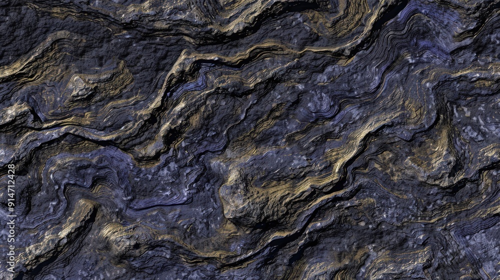 Poster the textured surface reveals the natural patterns and colors of rock formations found in a mountaino