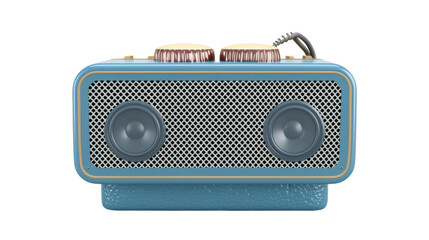Vintage retro speaker on transparent background