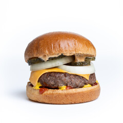 Cheeseburger on a White Background