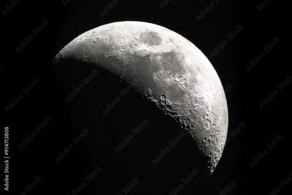 Wall mural a crescent shape is a symbol or emblem used to represent the lunar phase in the first quarter