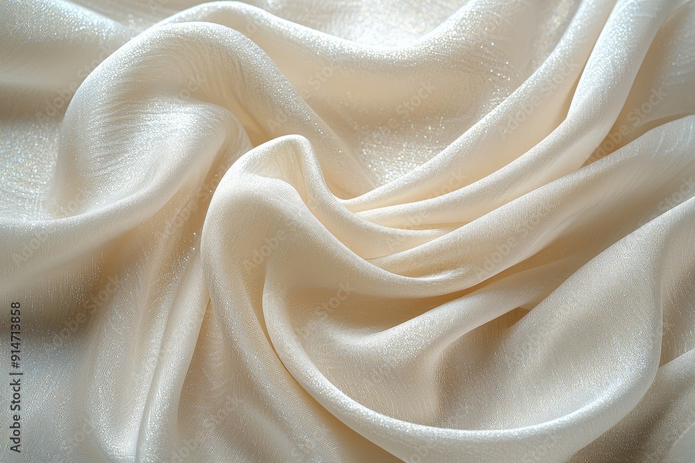 Poster the elegant fabric rests gracefully, showcasing its smooth texture and soft sheen under gentle light
