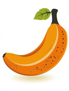 recommend clip art: Ripe Yellow Banana with Green Leaf