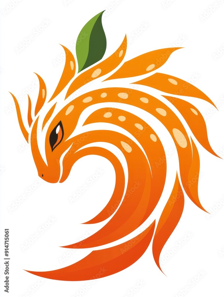 Poster Abstract Orange Dragon