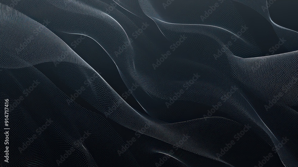 Poster dark, flowing waves create an abstract texture that evokes a sense of movement and depth in a minima