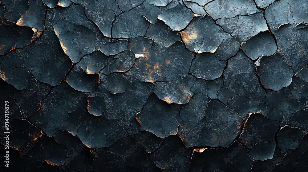 Poster a textured surface displays a pattern of cracks and peeling paint, enhanced by soft lighting that re