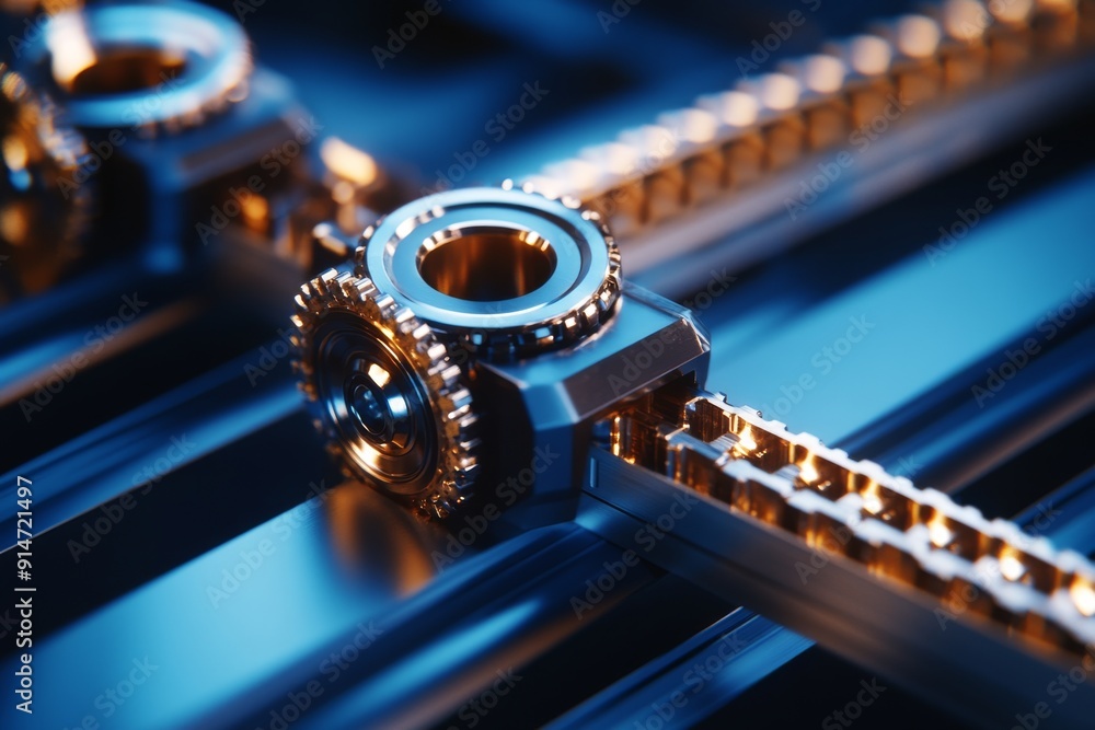 Aufkleber high tech gear on an automated production line highlights the precision and innovation of modern mec
