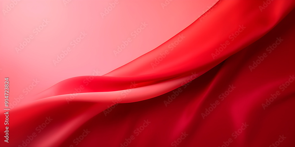 Poster a red fabric with a wave pattern