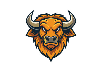 buffalo head logo vector illustration 