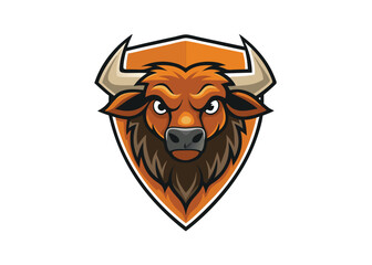 buffalo head logo vector illustration 