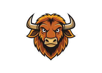 buffalo head logo vector illustration 