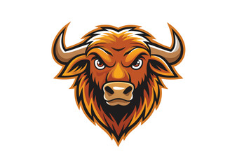 buffalo head logo vector illustration 