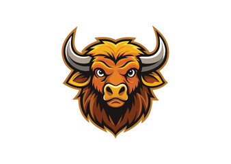buffalo head logo vector illustration 