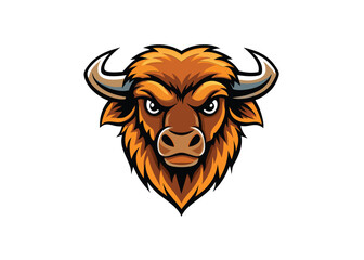 buffalo head logo vector illustration 
