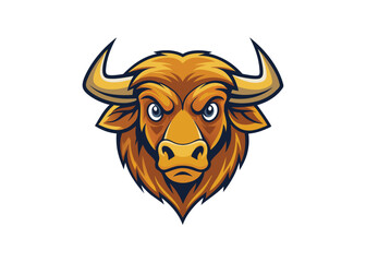 buffalo head logo vector illustration 