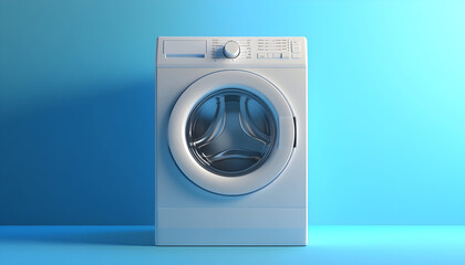 Washing machine icon in 3D, rendered as a digital illustration.