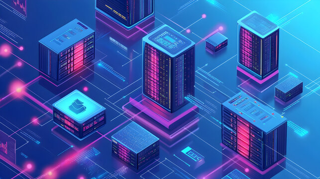 Virtualization in Information Technology - An illustration of virtual servers and machines running multiple operating systems and applications, optimizing IT resources --ar 25:14 --v 6.1
