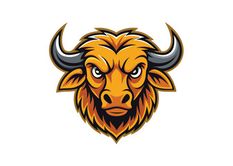buffalo head logo vector illustration 